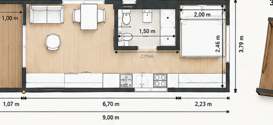 Grundriss Modell Fritz (31 m²)