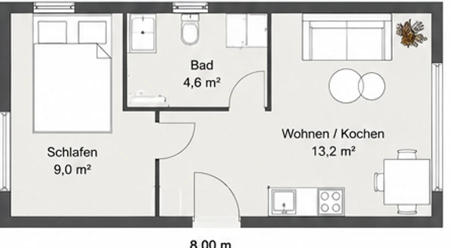 Grundriss Modell Ribbeck (26 m²)